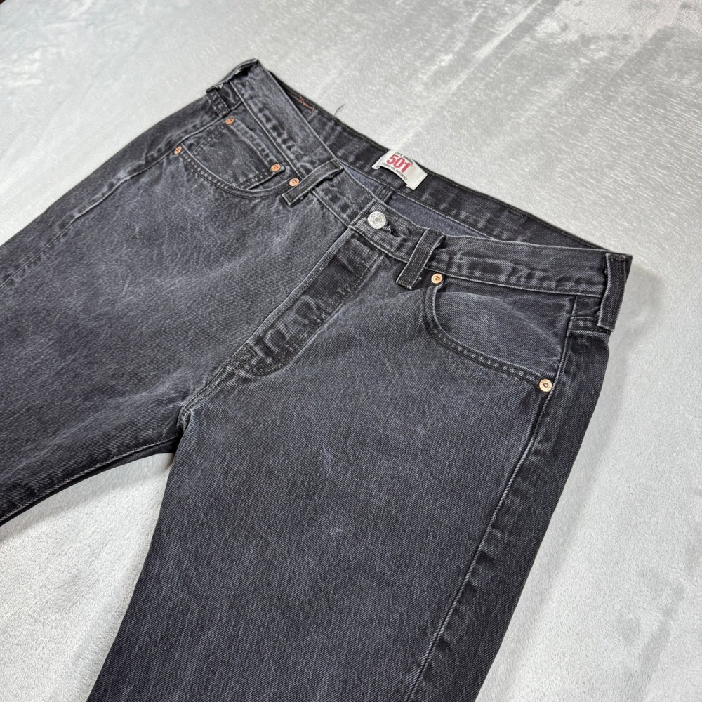 Vintage Levis 501 Jeans Mens 38x34 (34x32) Black Straight Leg Button Fly y2k